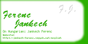 ferenc jankech business card